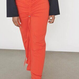 Bungee Gathered Maxi Skirt - Flame